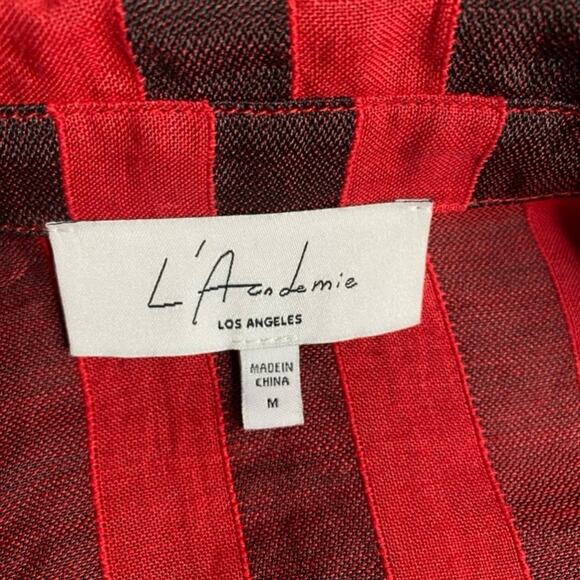 L’Academie The Marion Blouse in Red & Black size Medium - Picture 8 of 11